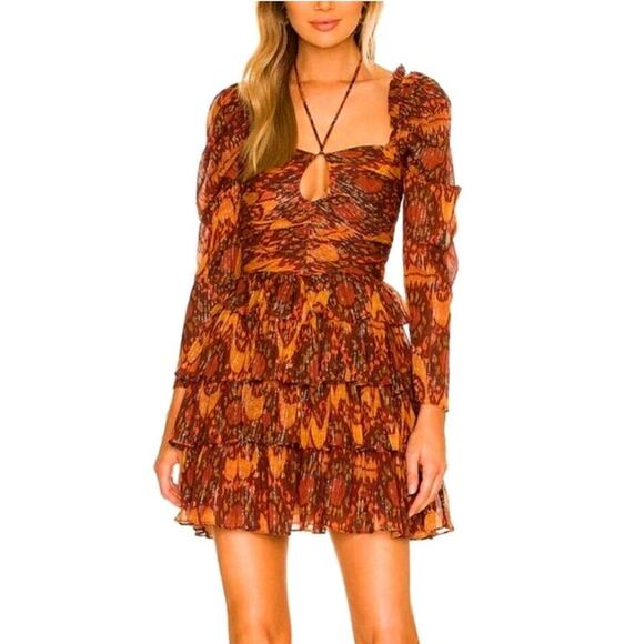 House Of Harlow 1960 x Revolve Cotton Mini Dress Boho Long Sleeve - Picture 2 of 6